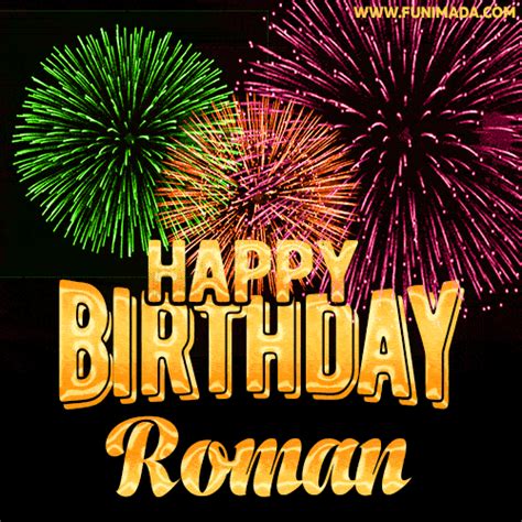 Wishing You A Happy Birthday Roman Best Fireworks  Animated