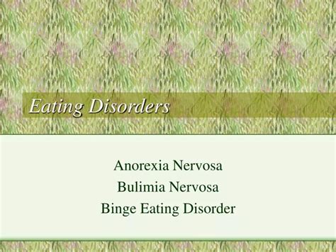 Ppt Eating Disorders Powerpoint Presentation Free Download Id1325481