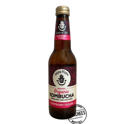 Happy Hippie Organic Kombucha Raspberry Fusion 12 X 330ml Munchees