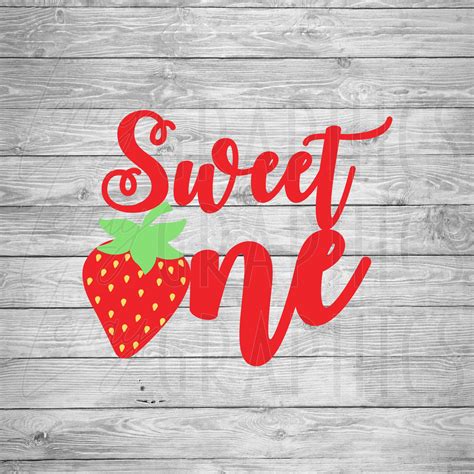 Sweet One Strawberry First Birthday Svg Digital Etsy