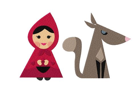 Red Riding Hood And Wolf Machine Embroidery Design Blasto Stitch