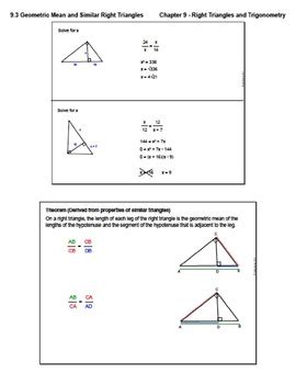 Unit 1 trigonometry colleen gogerty google sites. Geometric Mean and Similar Right Triangles (Lesson with Homework)