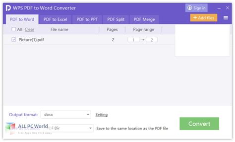 Wps Pdf To Word Converter Premium 11 Free Download Allpcworld