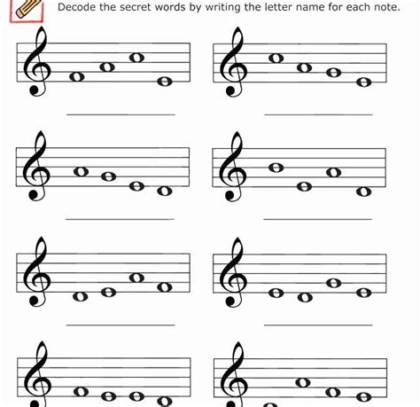Treble Clef Notes Worksheet Elegant Treble Clef Lines and Spaces Free