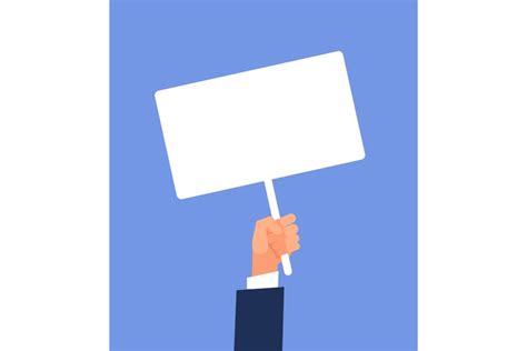 Empty Sign In Hand Hands Holding Blank Protest Poster Cart