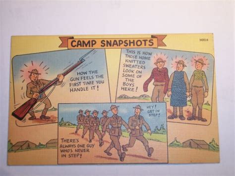 Vintage Postcard Unused Military Cartoon Postcard Mh Camp Snapshot Ebay