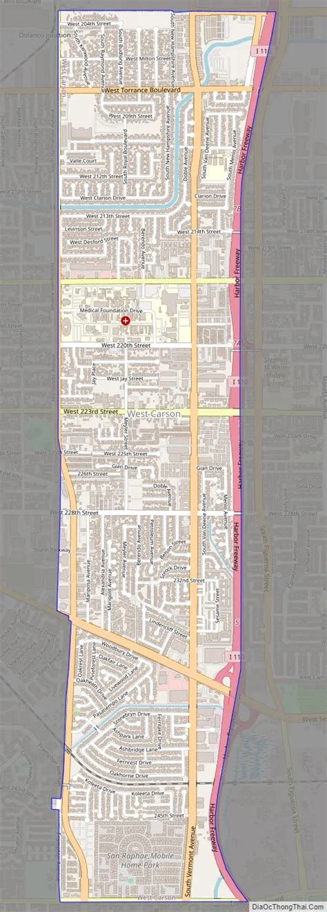 Map Of West Carson Cdp