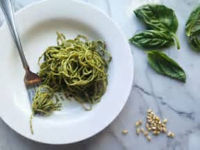 Add the cooked pasta to the pan, gently. How to Make Pesto - Creative Pesto Recipes