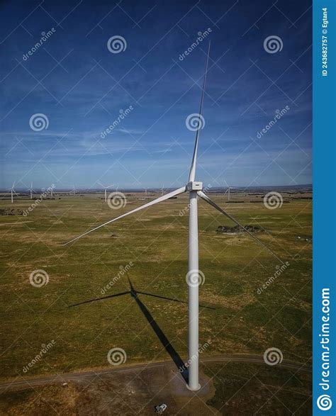 Wind Turbines At Wind Farm With Blue Sky Stock Image Image Of