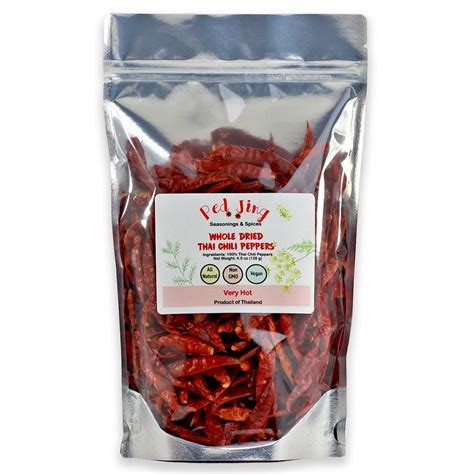 Value Pack Extra Hot Whole Dried Thai Chili Peppers 45 Oz 128g