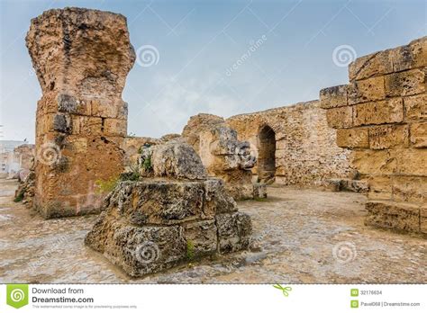 Ancient Ruins Of Carthage Tunisia Stock Photo Image