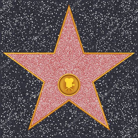 Star Classic Film Camera Hollywood Walk Of Fame Stock Vector By