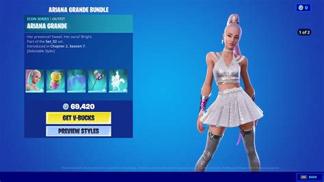 Ariana Grande In Fortnite Itemshop Preview With Glider Pickaxe Youtube