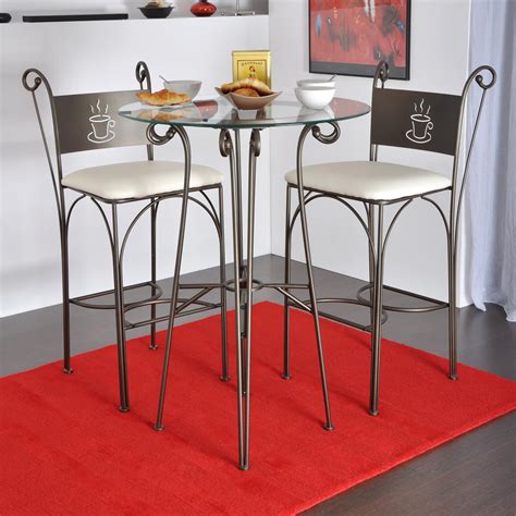 Completa tu cocina con nuestras mesas altas y sillas modernas. table de bar fer forge