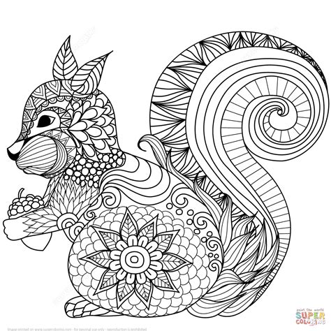 Animal Mandala Coloring Pages Lovely Squirrel Zentangle Coloring Page