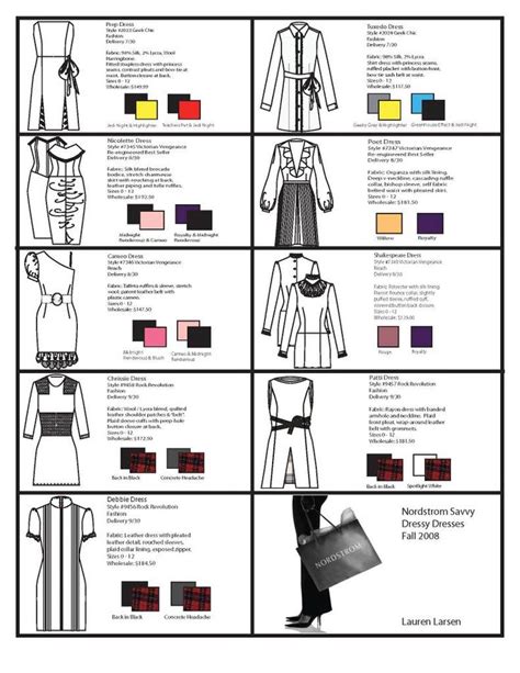Sample Line Sheet Fashion Planning Fashion Design Process Fashion