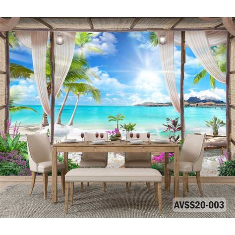 WALLPAPER 3D PANTAI, WALLPAPER CUSTOM PEMANDANGAN ALAM,WALLPAPER 3D