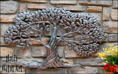 Tree Wall Hanging Outdoor Metal Art Wall Decor Recycled Etsy