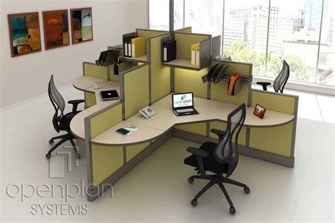 Modern Clover Shaped Office Workstation For 4 People Joyce Contract