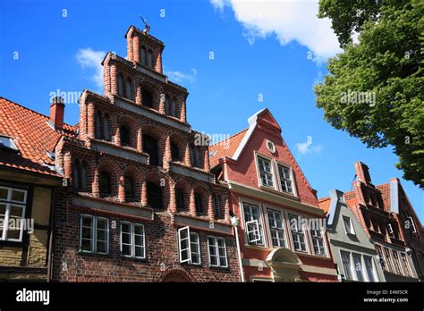 Gable Houses In The Old Town Near Michaeliskirche Lueneburg Lüneburg