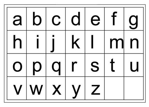 Small Alphabet Letters Sample Alphabet Chart Printable