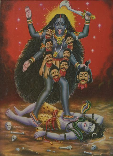 Kali Art Sri Mahakali Mata Vintage Indian Devotional Etsy