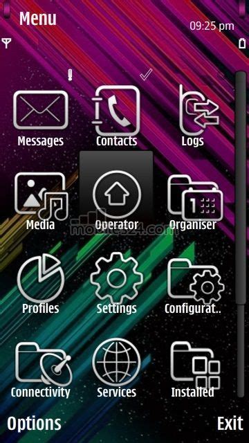 Colourful Lines Free Symbian S60 5th Edition 360x640 Theme Download
