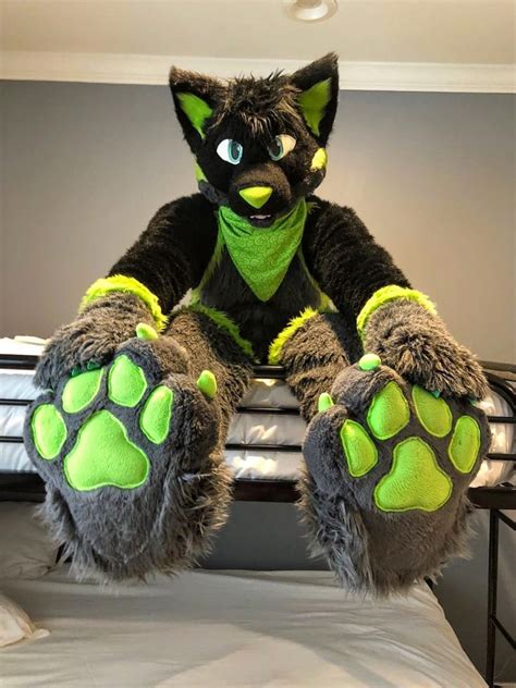 Love This Black And Green Wolf Fursuit Anthro Furry Furry Art