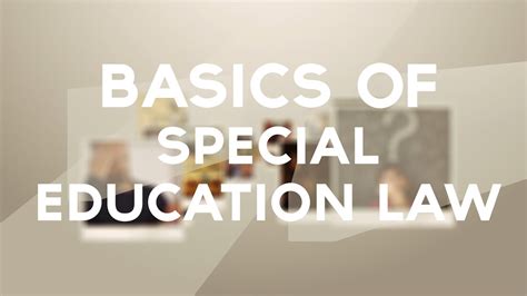 Basics Of Special Education Law Youtube