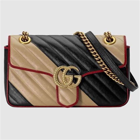 Gucci Gg Women Gg Marmont Small Shoulder Bag In Diagonal Matelassé