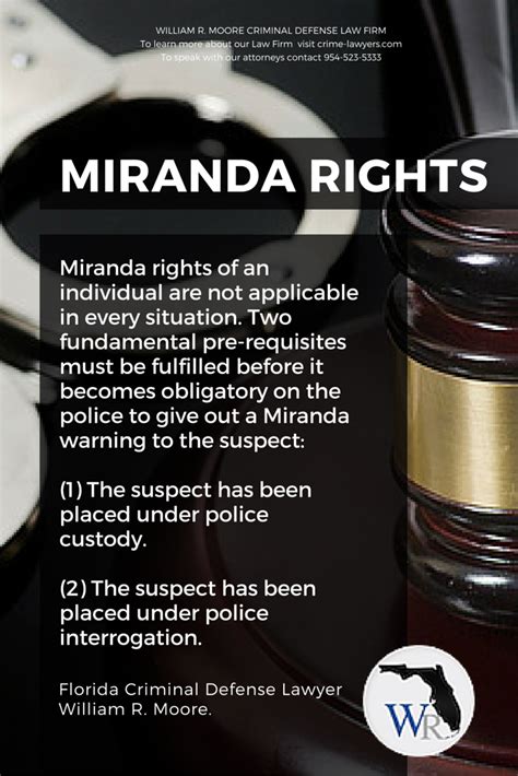 miranda rights of an individual are not applicable in every situation two fundamental pre