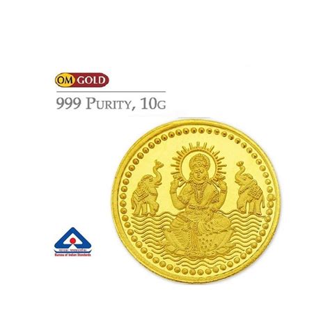 Om Gold 10 Gram 24kt 999 Goddess Lakshmi Gold Coin By Om Gold Buy Om