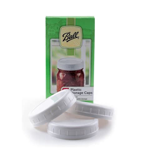 Ball 8ct Mason Jar Plastic Storage Lids Regular Mouth White