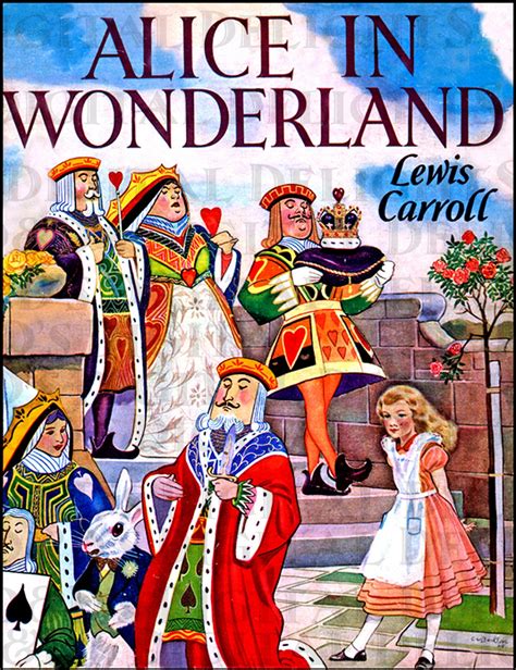 Alice In Wonderland Book Cover Vintage Illustration Alice In Etsy