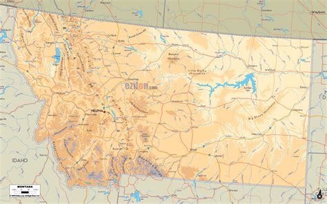 Physical Map Of Montana Map Montana Detailed Map