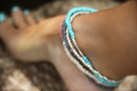idea turquoise anklet beaded stretch ankle bracelet boho beach etsy ankle bracelets boho