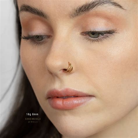 Makes Shopping Easy Five Pronged Cz Gold Ip Surgical Steel Septum Ring Clicker Nose Piercing 16g