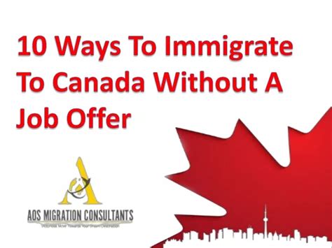 Ppt Ways To Immigrate To Canada Without A Job Offer Powerpoint