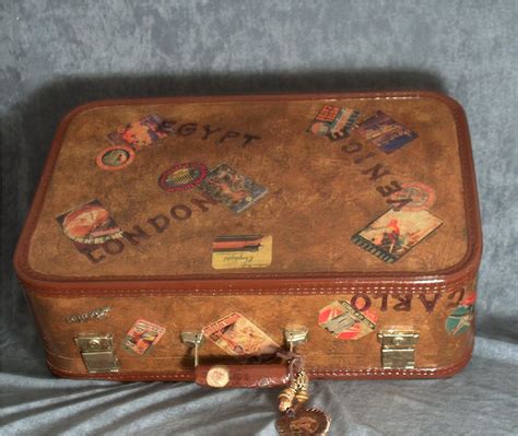 Vintage Suitcase Tat Decoupage Suitcase Decoupage Vintage Decoupage