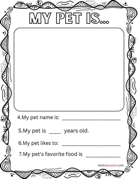 Free My Pet Isworksheet Kto5education