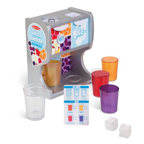 Melissa And Doug Wooden Thirst Quencher Drink Dispenser With Cups Juice