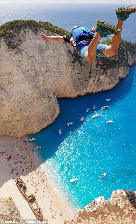 Base Jumpers Flock To Greece For A Breathtaking Dive Above A Shipwreck