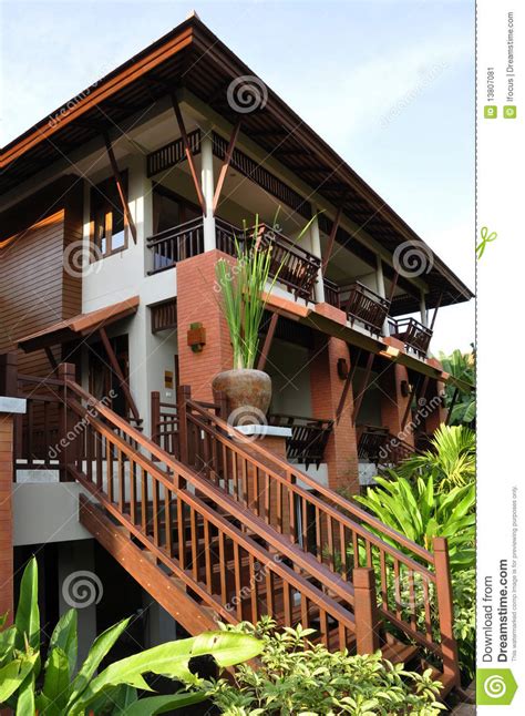 Modern Thai House Amongst Vegetation Stock Image Image