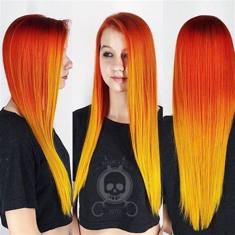 Sunset Orange And Yellow Hair By Hairgodzito On Instagram Hair
