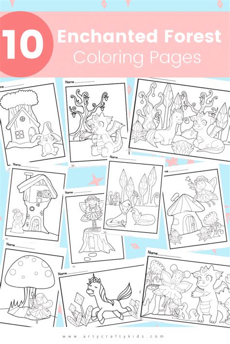 10 Enchanted Forest Coloring Pages Arty Crafty Kids