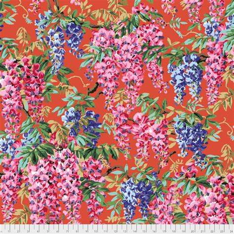 Fabric Kaffe Fassett Collective Wisteria Wisteria Red