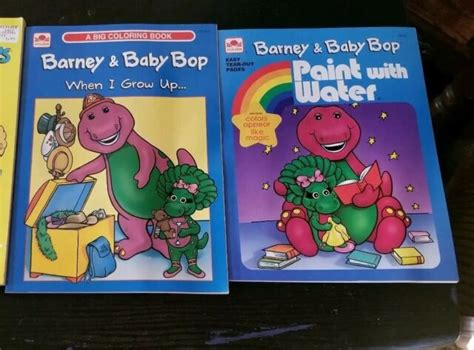 Vintage Barney And Baby Bop Coloring Book Paint Wwater 1993 And Berenstain