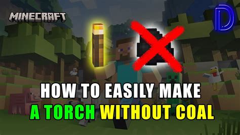 How To Craft Torch In Minecraft Without Coal Youtube