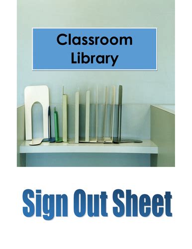 Classroom Library Sign Out Sheet Teaching Resources