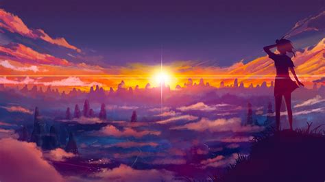 Anime Sunset Hd Wallpaper 1600x900 Hd Wallpaper